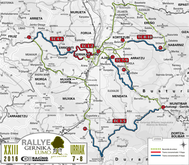 Mapa Rallye Gernika-Lumo 2016