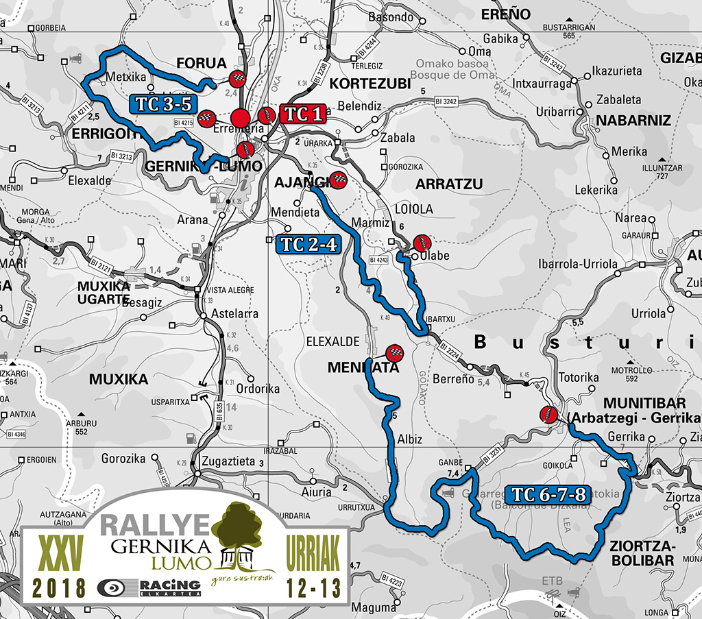 Mapa Rallye Gernika-Lumo 2018